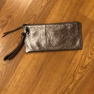 Hobo Metallic Rose Gold Wristlet